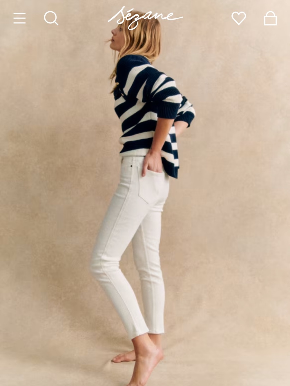 NWT Sézane Off-White Skinny Jeans